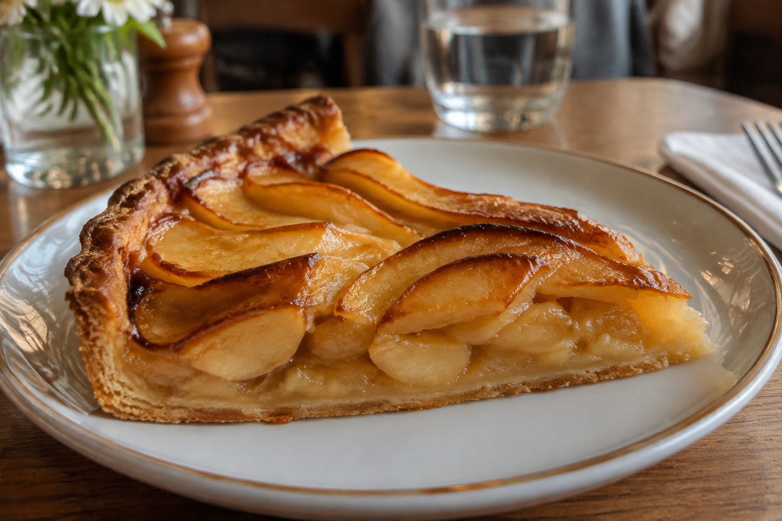 Tarte aux pommes dorée et caramélisée, comme à la maison